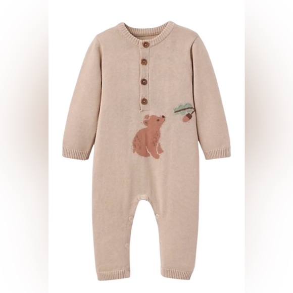 Elegant Baby Baby Boy's Knit Bear Coveralls BNWT - Picture 1 of 1